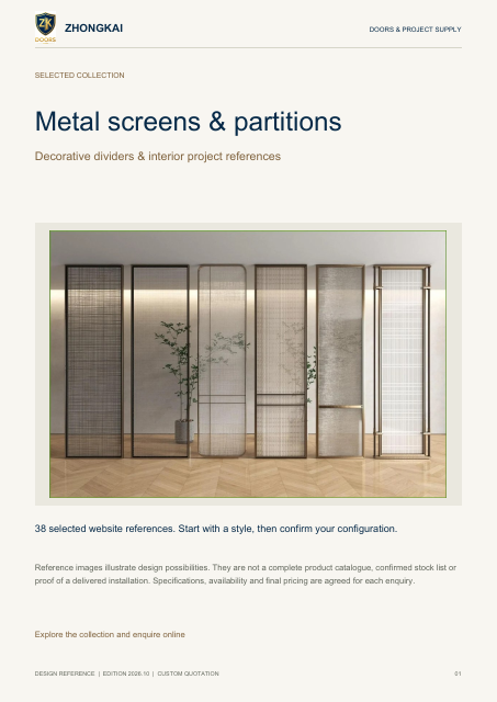 Cover of Metal screens & partitions PDF