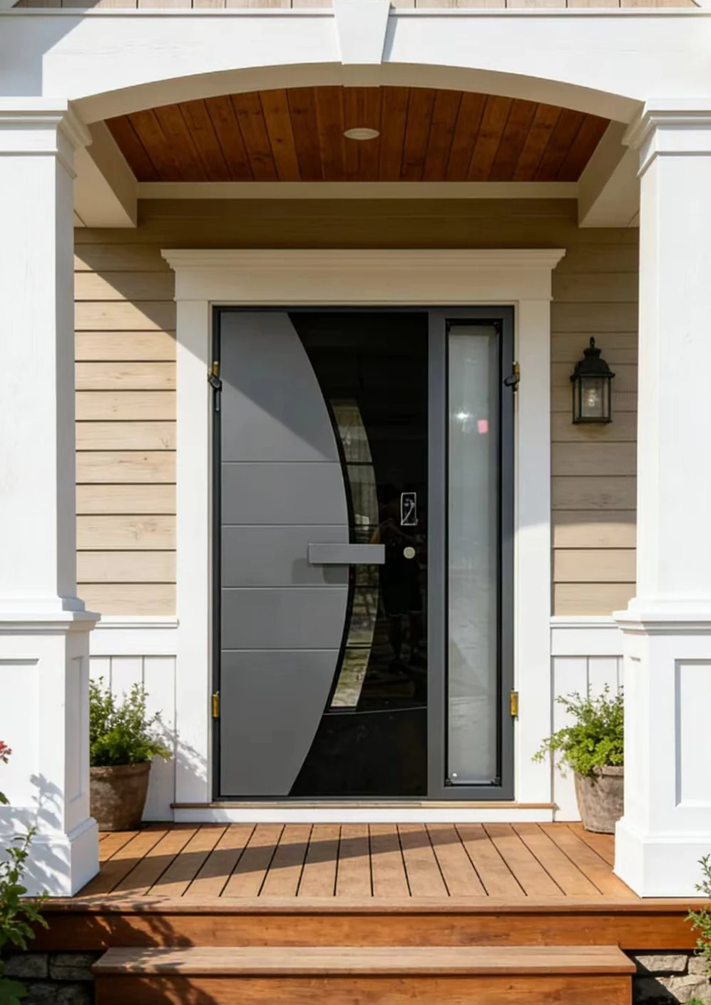 Curved glazed accent entrance