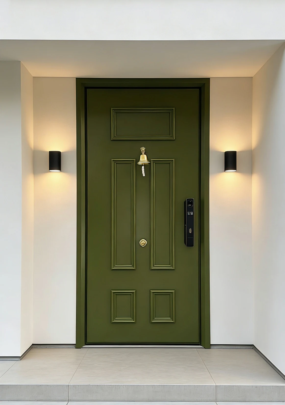 Green classic panel entrance