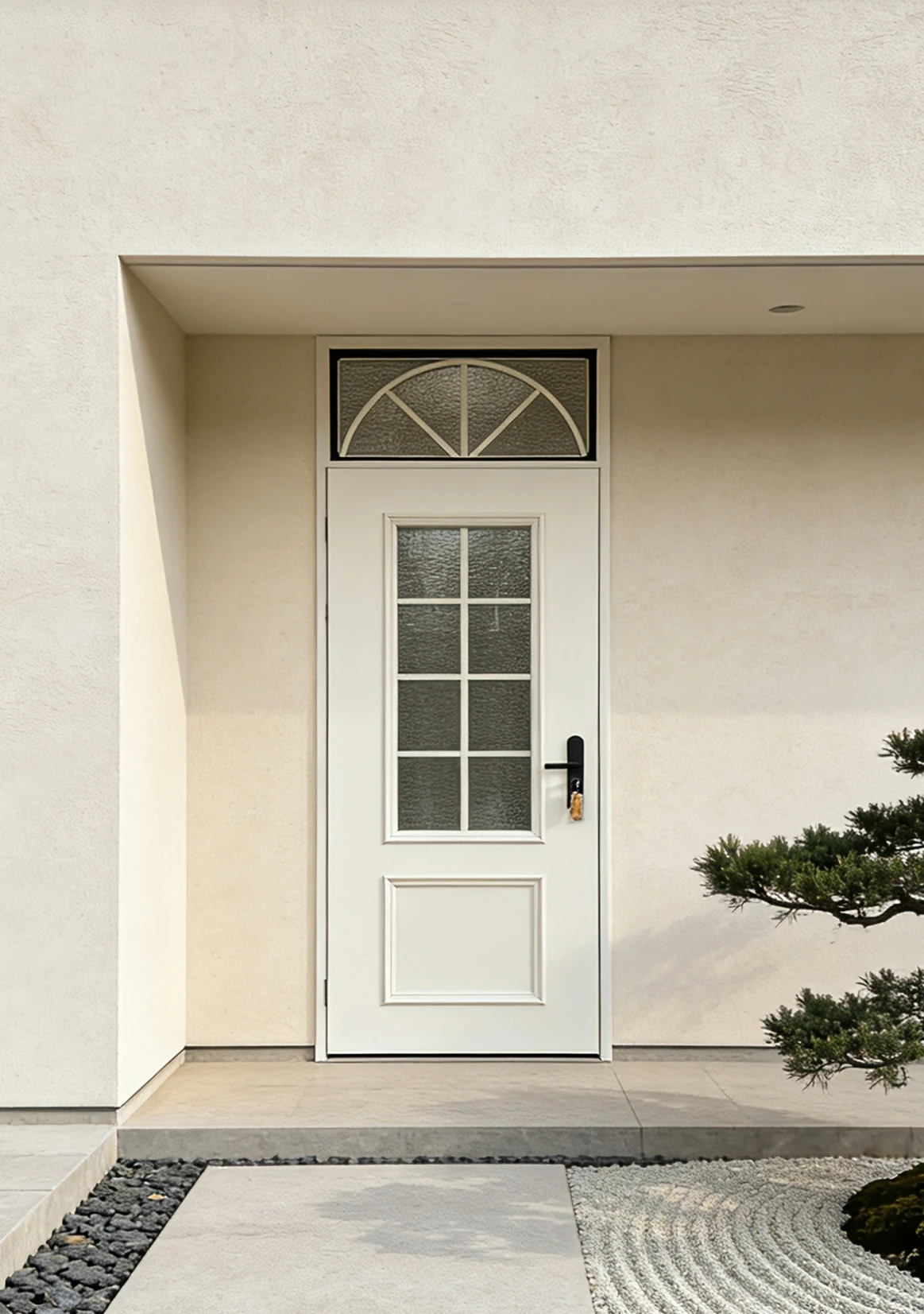 White glazed classic entrance