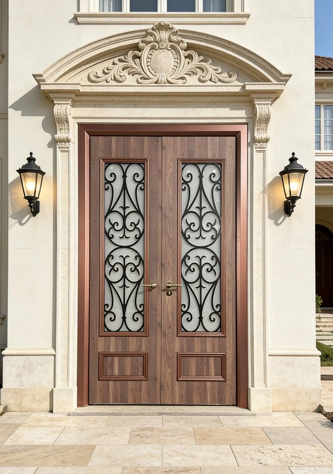 Decorative grille double entrance