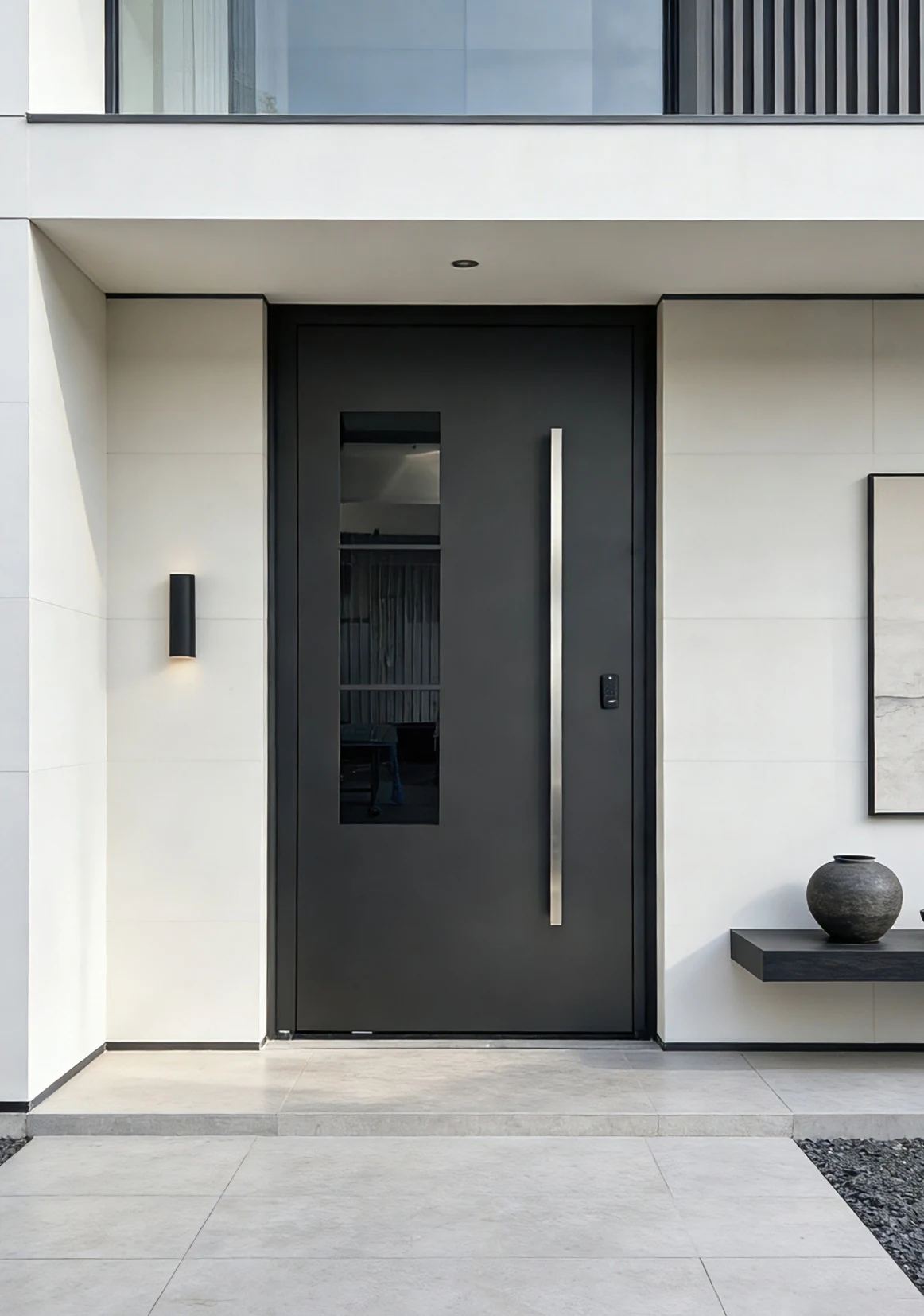 Inset-window pivot entrance
