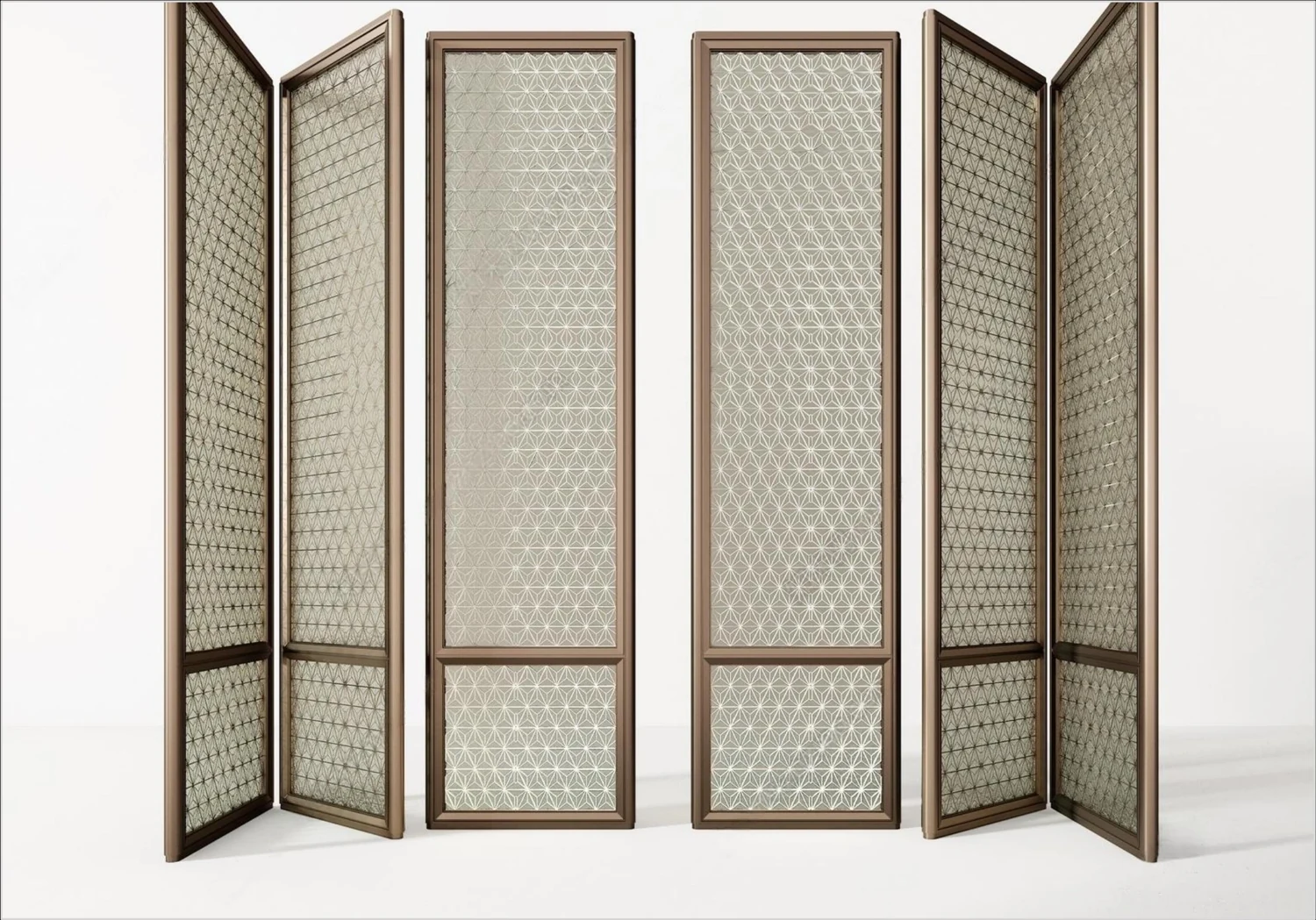 Mesh-panel folding screen