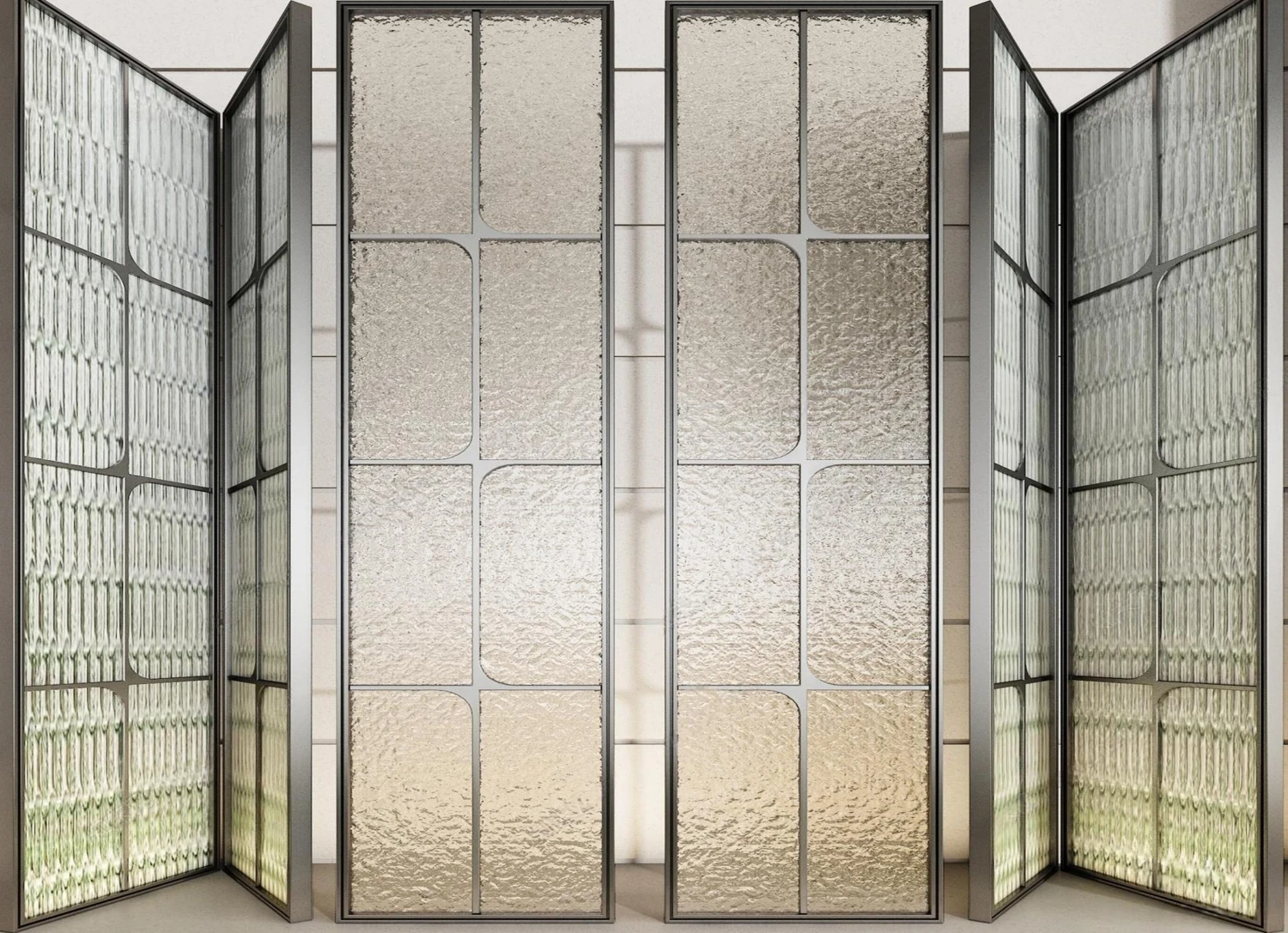 Pale textured folding divider