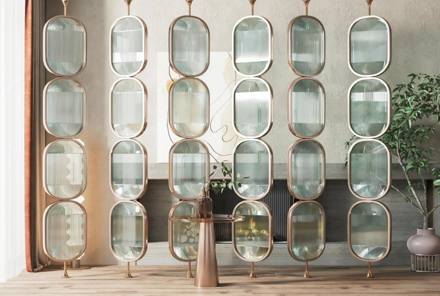 Oval-panel feature divider