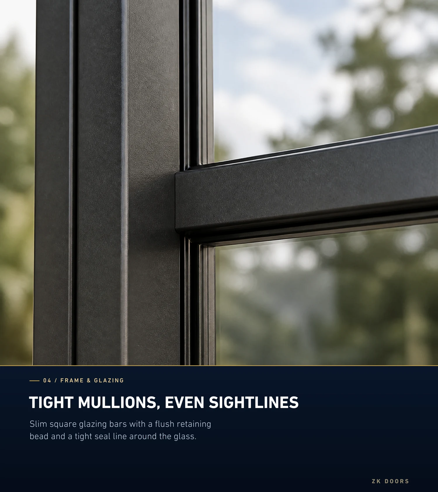 Glazing bars and frame detail on the illustrated hinged door
