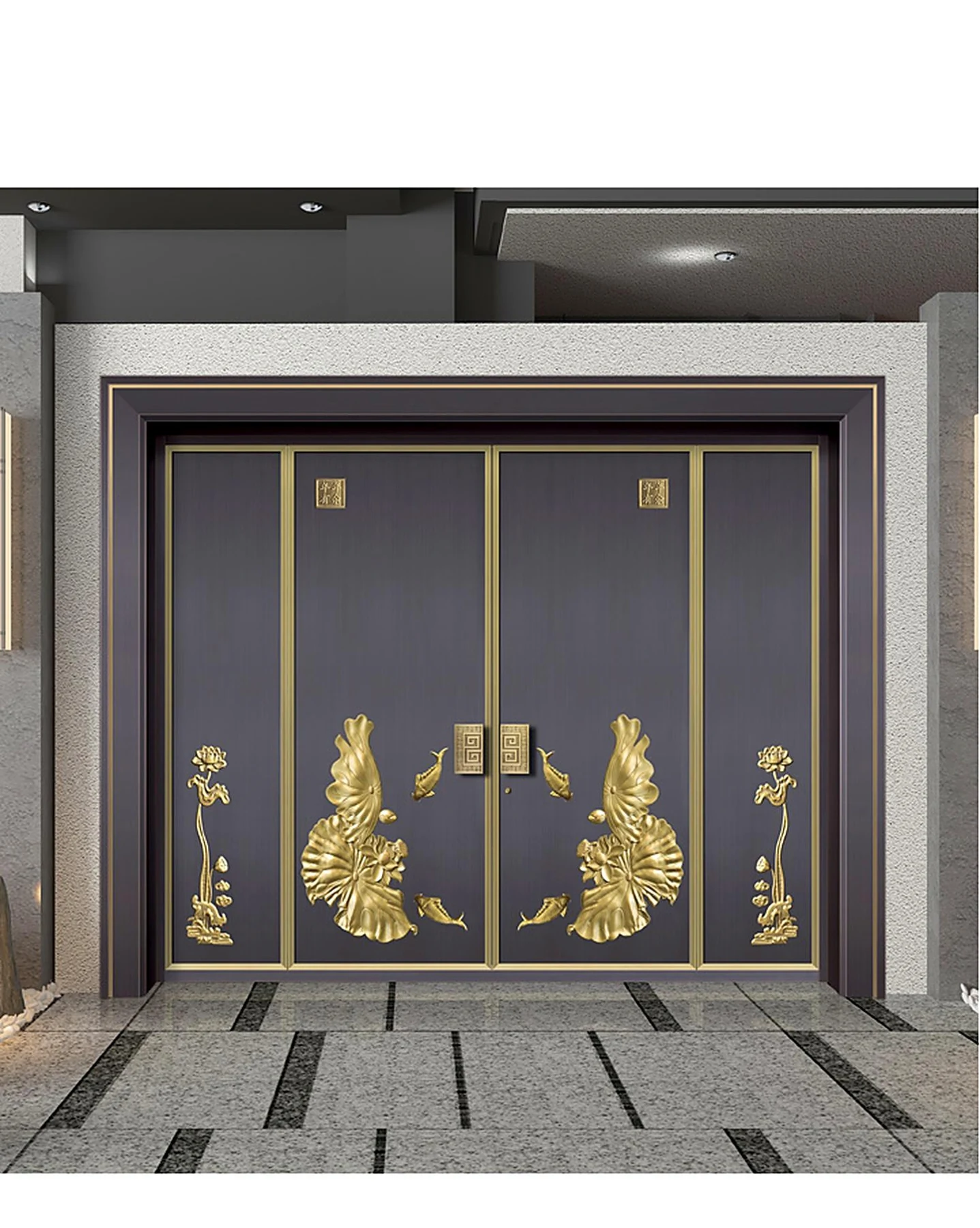 Peacock relief double entrance