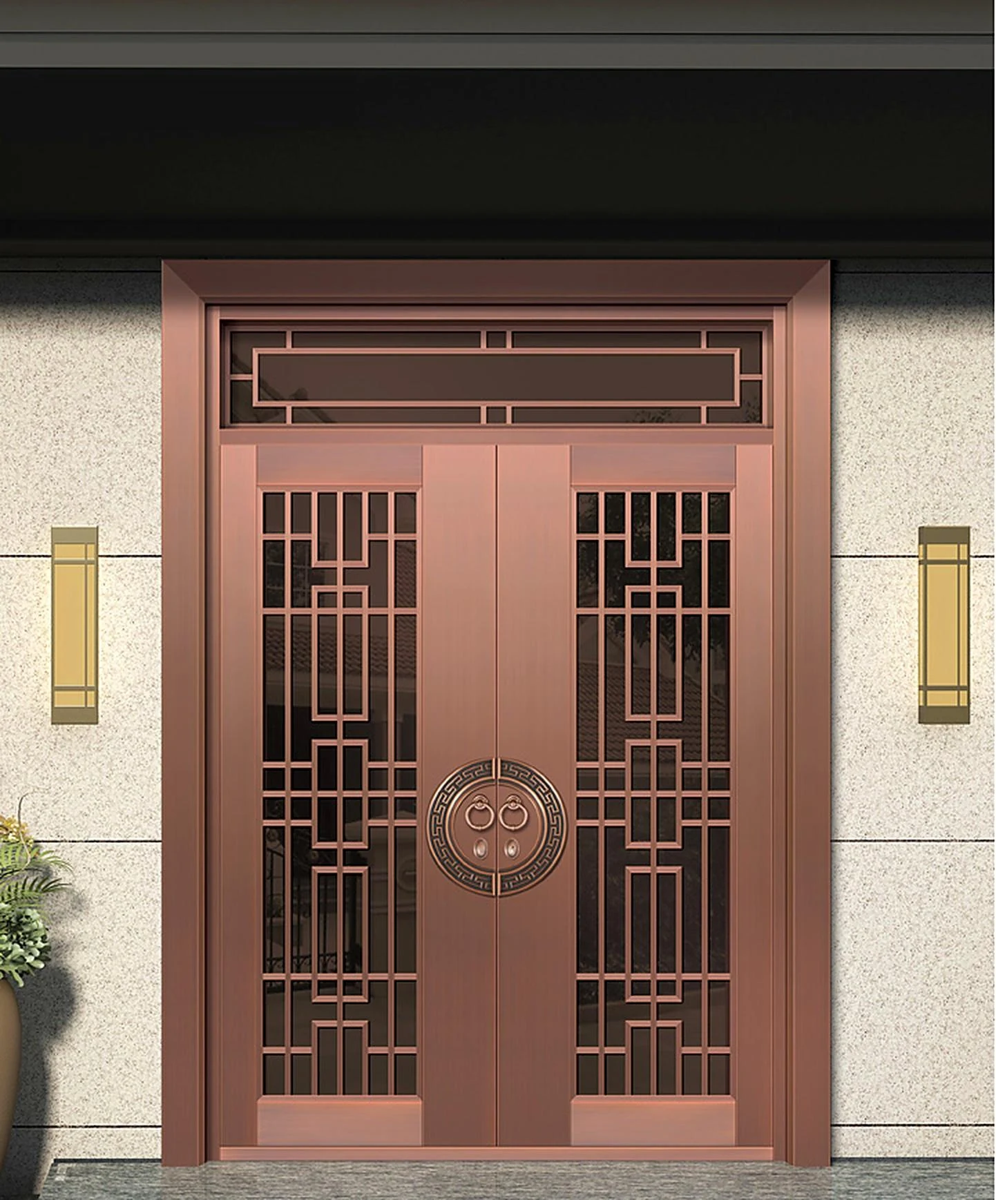 Circular grille glazed entrance