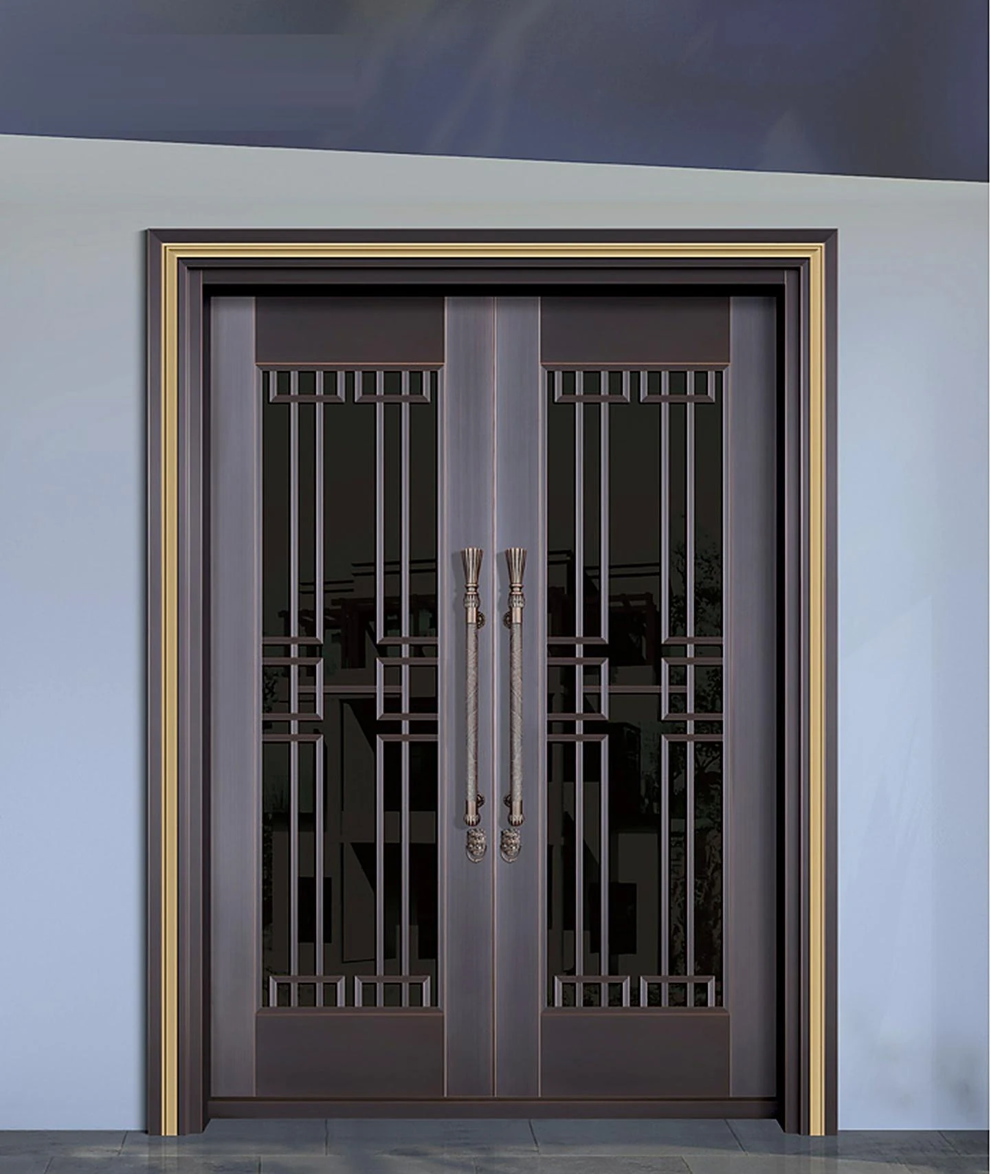 Tall grille double entrance
