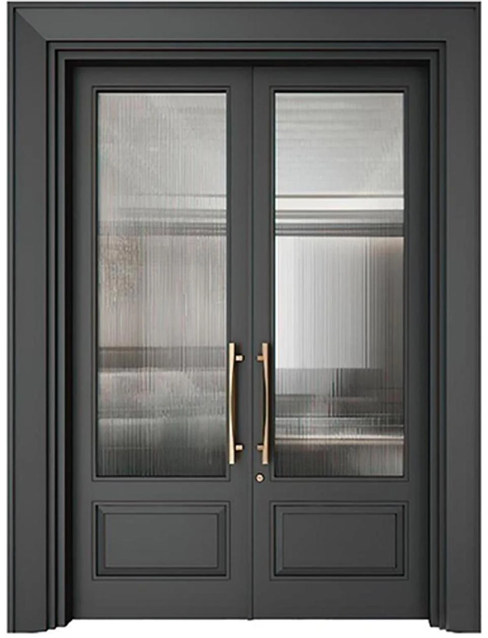 Reeded-glass classic double entrance