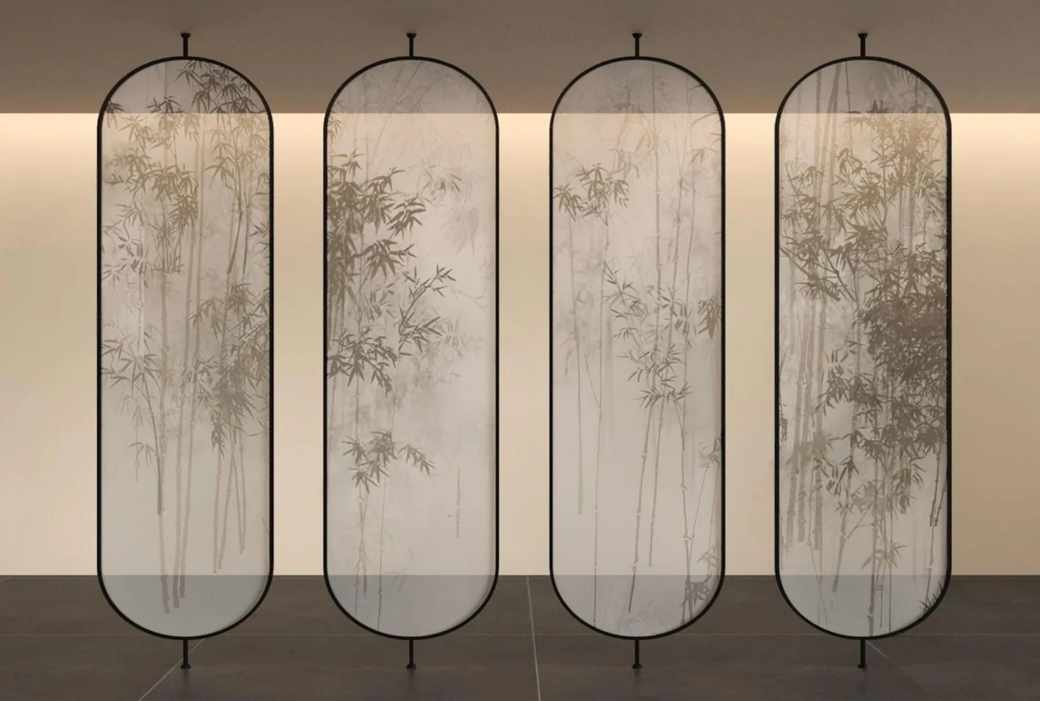 Arched translucent decorative screen