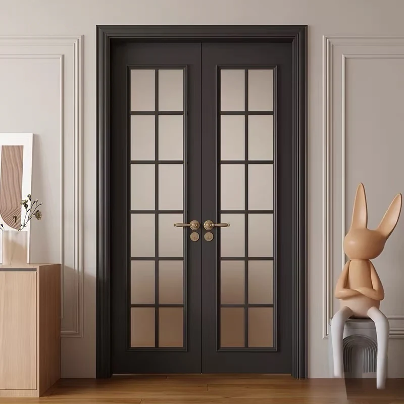 Classic grid-glass double entrance