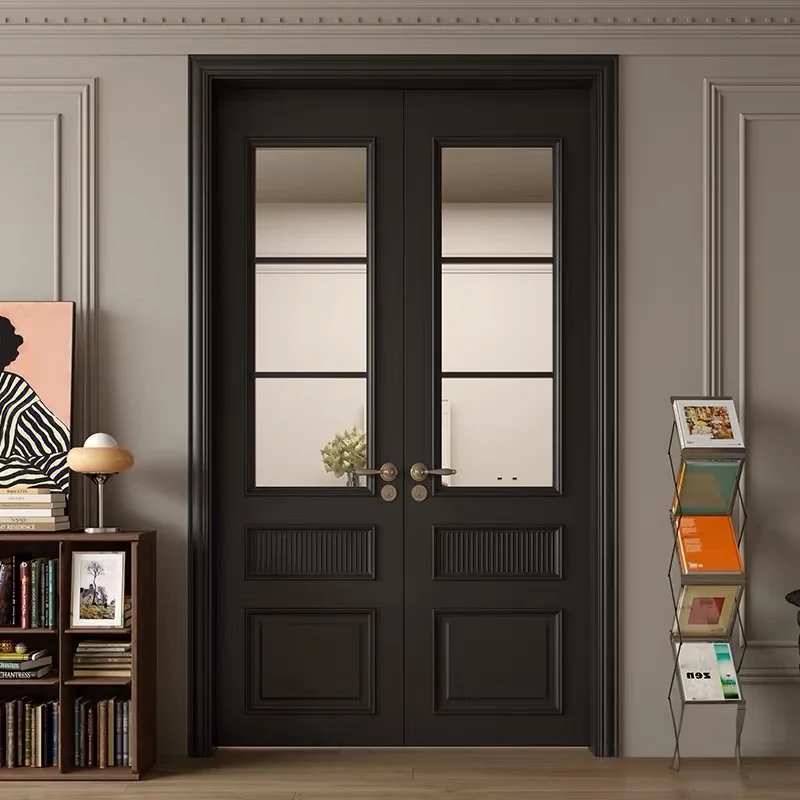 Horizontal-light black double entrance